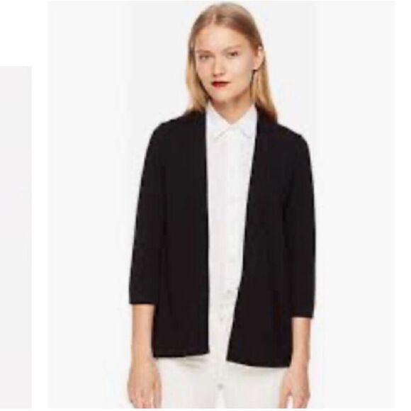 NWT Kate Spade Broome Street Open Cardigan Black Xsmall Xs New 3/4 Sleeve - Picture 1 of 6